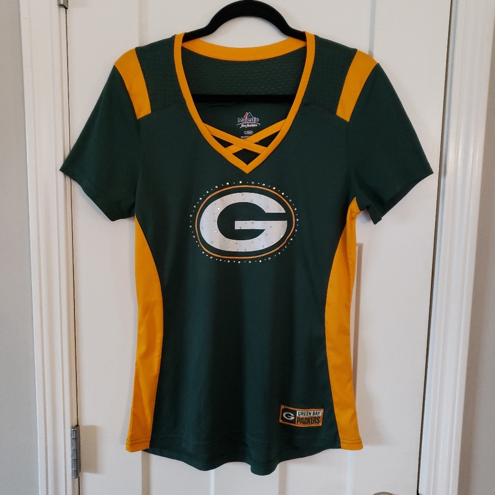 Majestic Green and Gold Graphic Polo Jersey